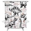 Dinosaur Sketch Shower Curtain: Fun, Vintage-Inspired Bathroom Decor for Playful, Educational Ambiance and Imaginative Touch