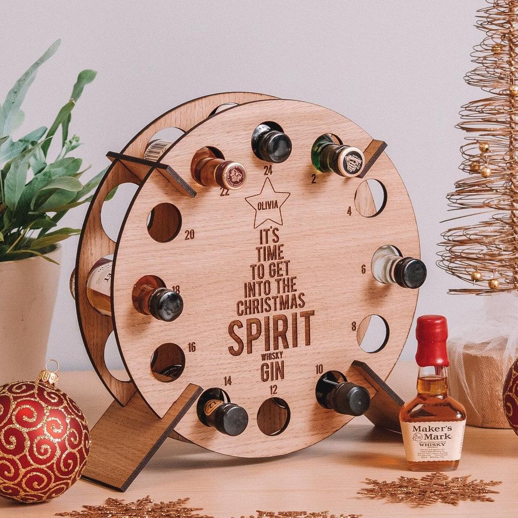 Christmas Advent Calendar Wine Holder For 2025 Countdown Calendar Wine Rack Xmas Wooden Wine Bottle Stand Decoration For Home