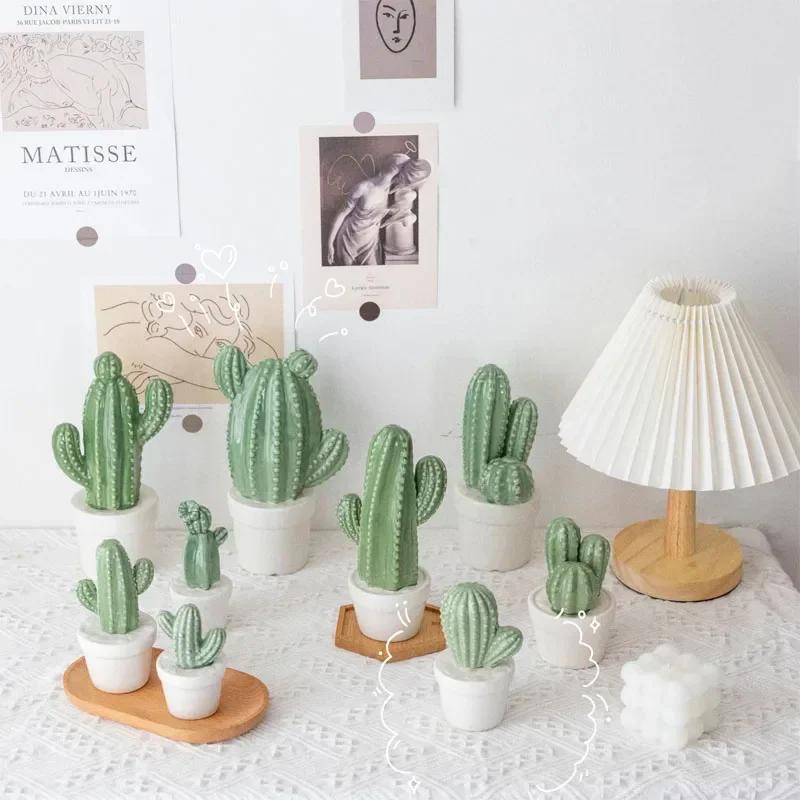 Nordic Ceramic Cactus Home Ornaments, Decor, Modern Decoration, Room Outdoor Garden, Fashion