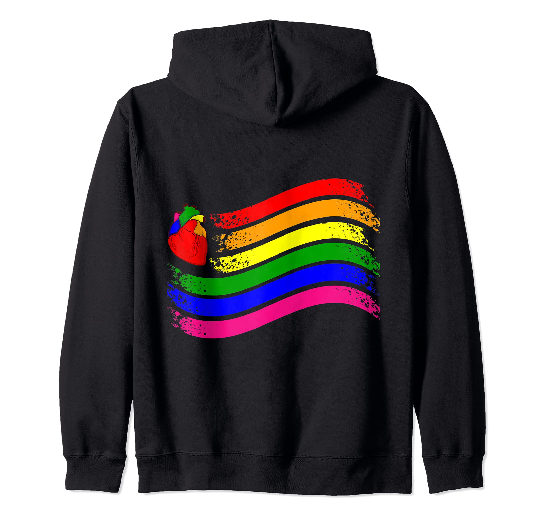 

PRIDE FLAG LGBT Pride Month LGBTQ Rainbow Flag Zip Hoodie чорний