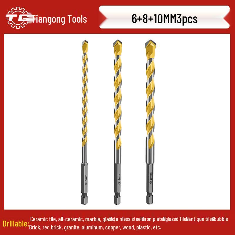 Tiangong Hex Shank Triangle Drill Bit for Concrete, Cement, and Brick Walls