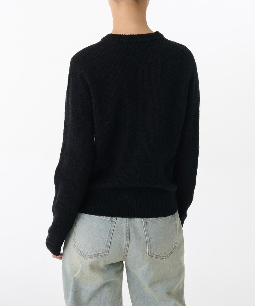 MUSINSA STANDARD WOMAN Women'S Mini Boucle Crew Neck Knit [Black]
