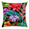 Green Leaf Flower Pillowcase Parrot Pattern  Interior Home Pillow Suite Bedroom Sofa Bed Chair
