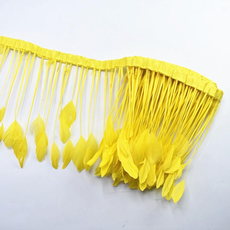 2Yards Dyed Stripped Coque Goose Feathers Trims Feather Trim White Feathers For Crafts Ribbon Wedding Feathers Decoration Plumas