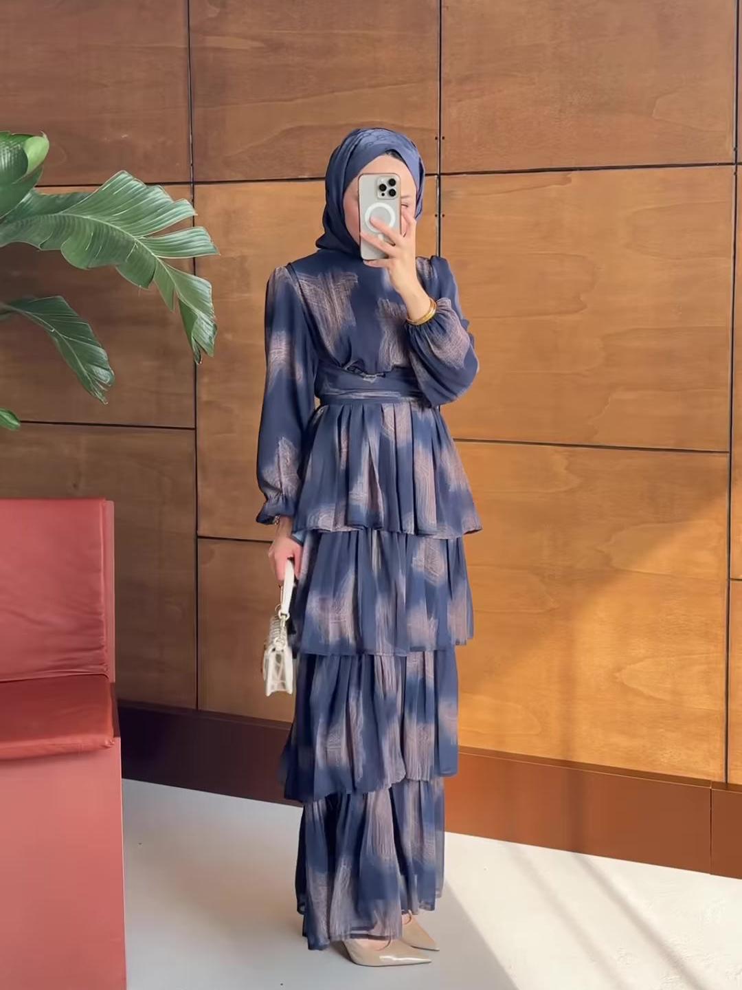 

Ретро-платье с длинным рукавом, мягкое, Зима 2025 - Легкое и удобное для женщин XXL