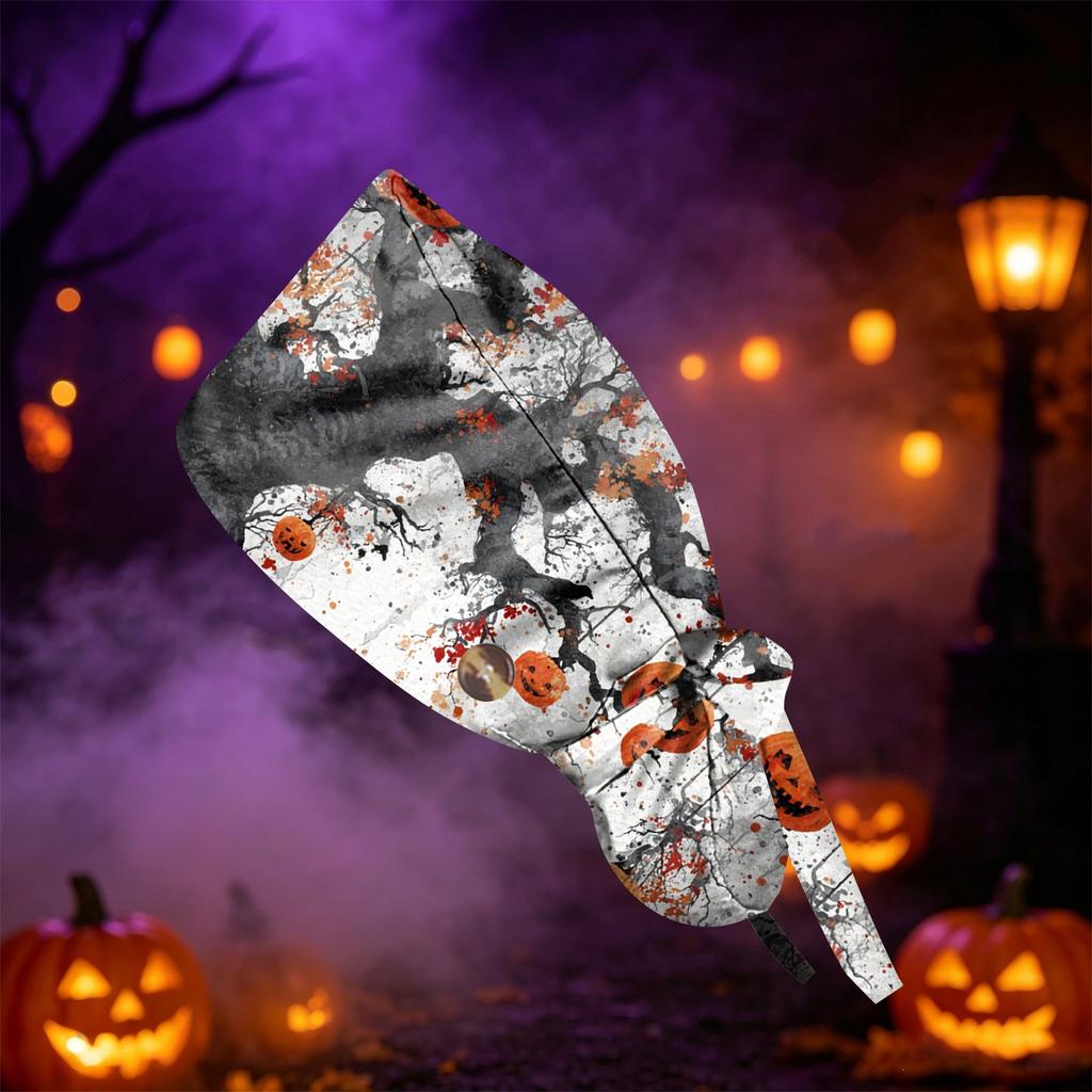 Women's Halloween Printed Ponytail for Work Shower Hair Wrap