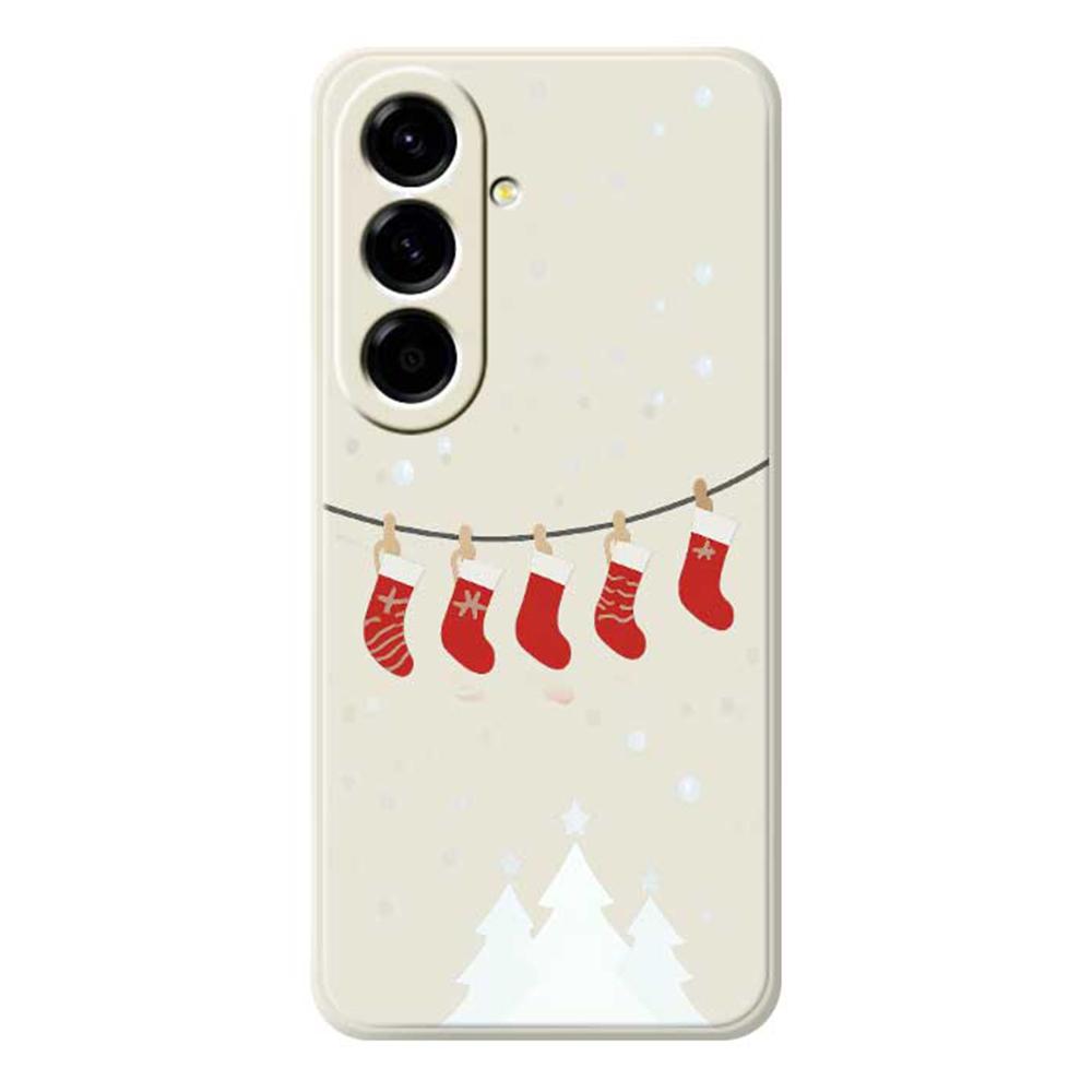 For Samsung Galaxy A56 5G Case Christmas Stockings Pattern Printing Straight Edge TPU Phone Back Cover