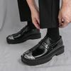 Scarpe Comode Quotidiane con Suola Spessa Stile Britannico Mocassini Retro da Uomo con Punta Divisa Scarpe in Pelle Formali Business Urbane per Guidare