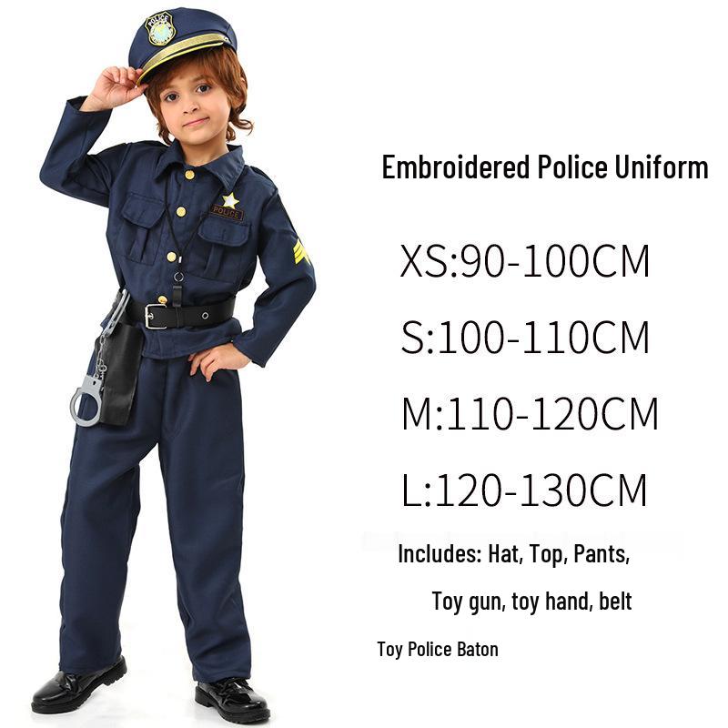 Children s Police Uniform Halloween Costume for Role-Play & Party Events M