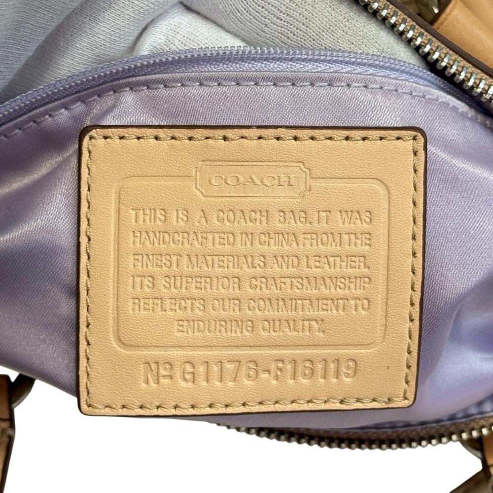 COACH 16119 2way Shoulder Shoulder Signature PVC coated canvas Handbag beige PVC coated canvas Women Used
