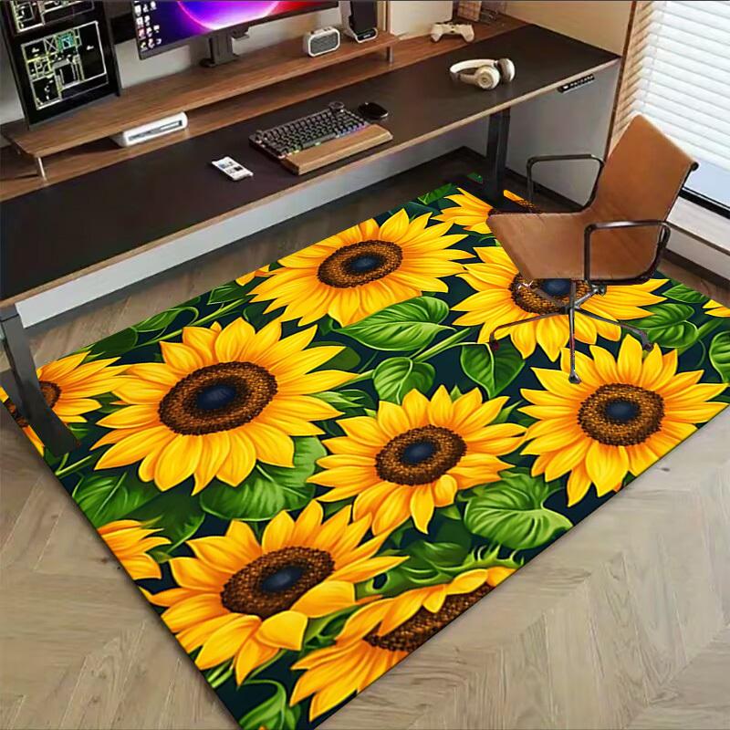 1PC Sunflower Pattern Anti-slip carpet, suitable for Office, bedroomand playrooms. It can also be used as a sofa footrest cover-R49