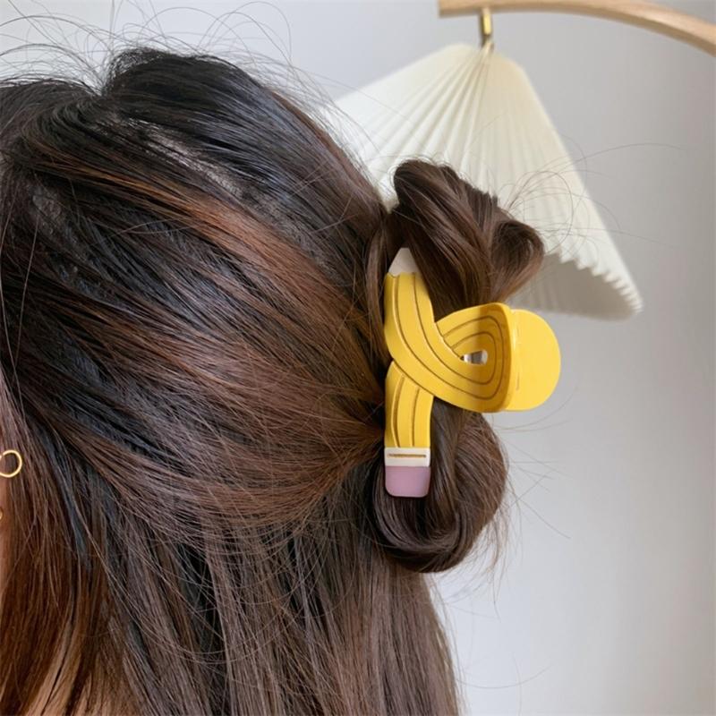 Elegant Pencil Hair Claw for Women Girl Creative Shape Claw Clip Hair Grip Ponytail Holder Back To School Hair Decors