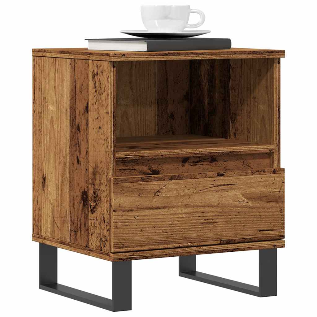 Nightstand Vintage Wood Look 40 X 35 X 50 Cm Engineered Wood