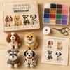 Colorful 3D Bead Pet Keychain Making Kit Tiny Beadwork Art Craft Set  For Beginners