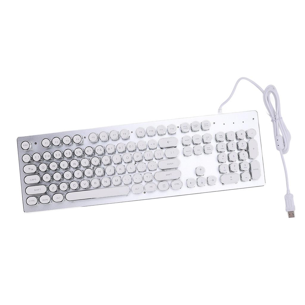 Gaming Keyboard with Blue Switch 104 Keys RGB Backlit USB Wired Mechanical Keyboard for Win 7 8 10