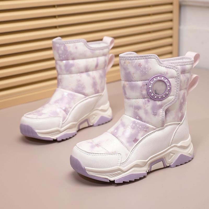 

Girls snow boots 2024 new winter boys cotton shoes non-slip and waterproof children s high-top warm velvet cotton boots 39