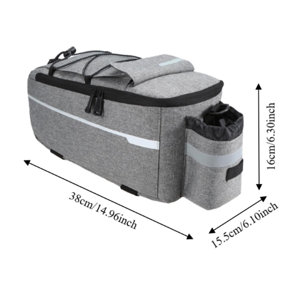 

Insulated Bicycle Rear Rack Bag with Reflective Stripes Bike Trunk Bag Bike Rear Seat сірий