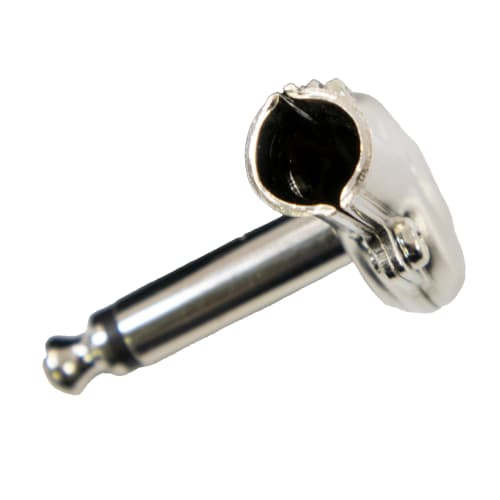 6.3mm mono phone plug, L-shaped, metal