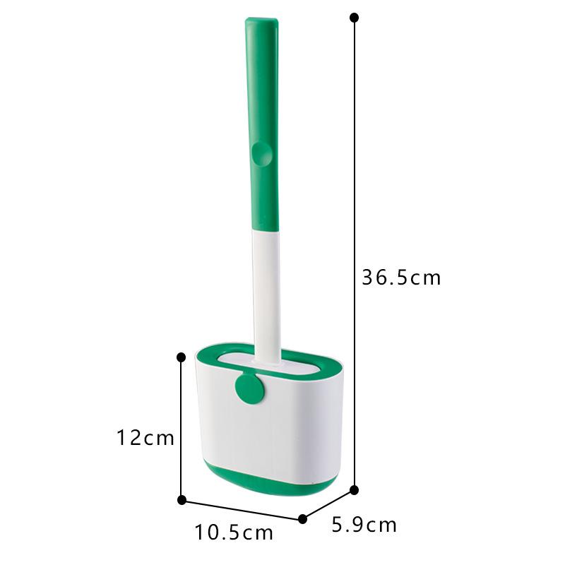 Toilet Brush Set Wall Mounted Toilet Brush With Drain Holder Silicone Flat Head Flexible Soft Bristles Cleaning Brush