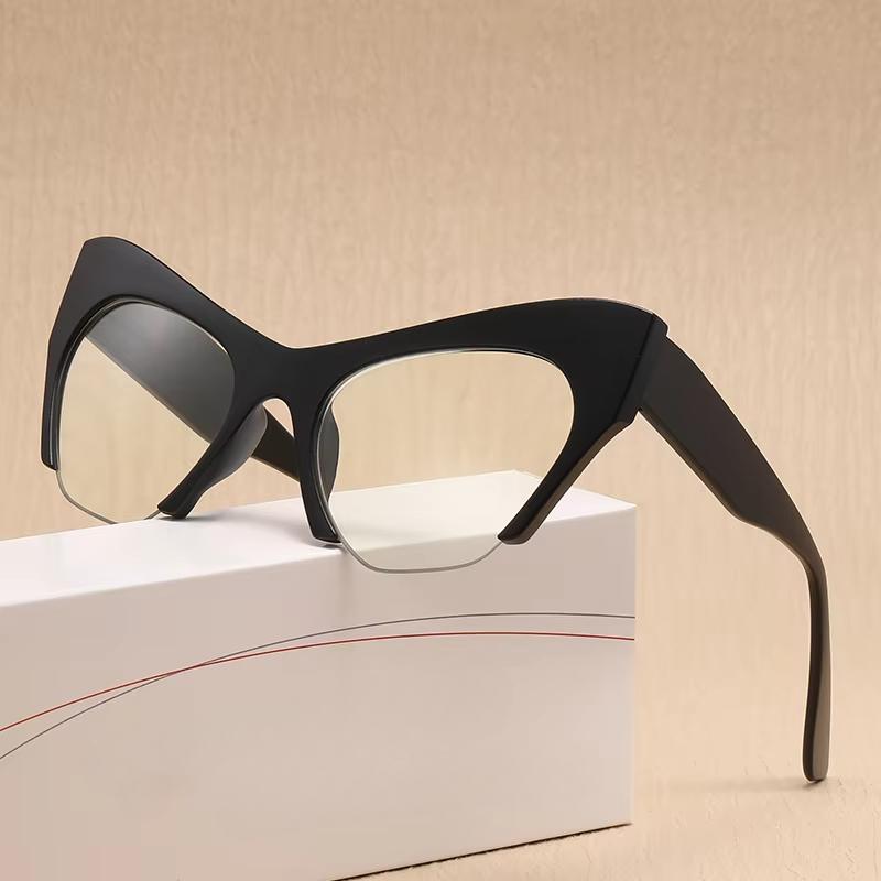 Fashion Large Frame High Definition Reading Presbyopic Glasses Retro Cat Eye Spring Leg Men Women Anti Blue Light Eyeglasses