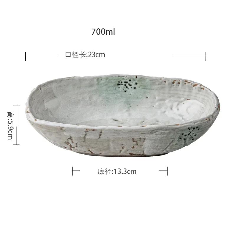 

Ретро нестандартные керамические тарелки Роскошные ресторанные десертные салатницы Вкусные блюда Обеденная тарелка Изысканная бытовая посуда