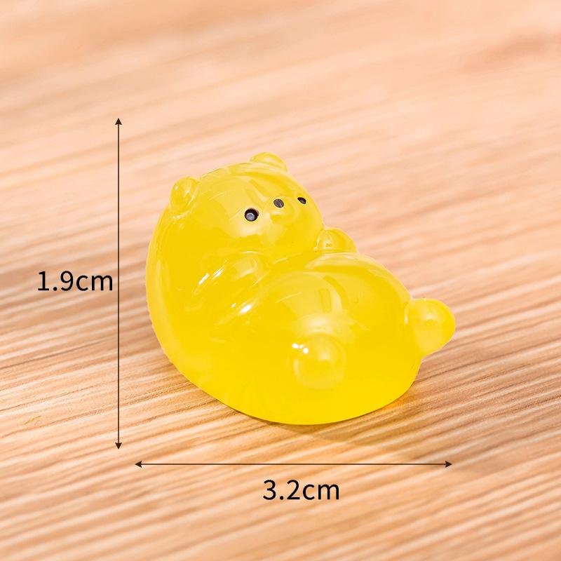 Micro Landscape Decoration Cartoon Cute Luminous Bear Doll Hand Doll House Decoration Desktop Car Resin Decoration