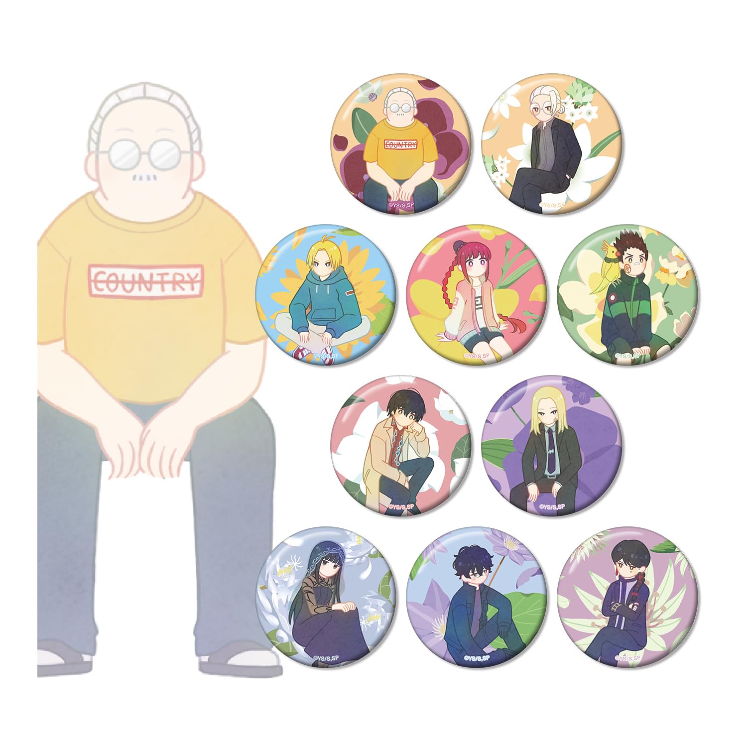 

TV Anime SAKAMOTO DAYS Trading Botania Can Badges Box of 10