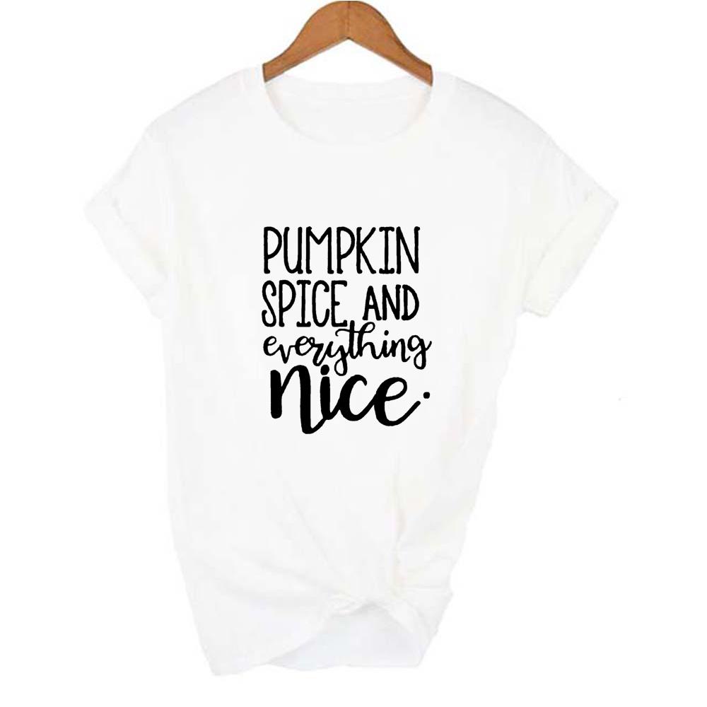 Halloween Pumpkin Spice Print Women Orange Aesthetic T Shirt Graphic Short Sleeve T Shirts Thankful