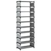 vidaXL Schuhregal 10-stöckig Grau 54x28x158 Cm Vliesstoff