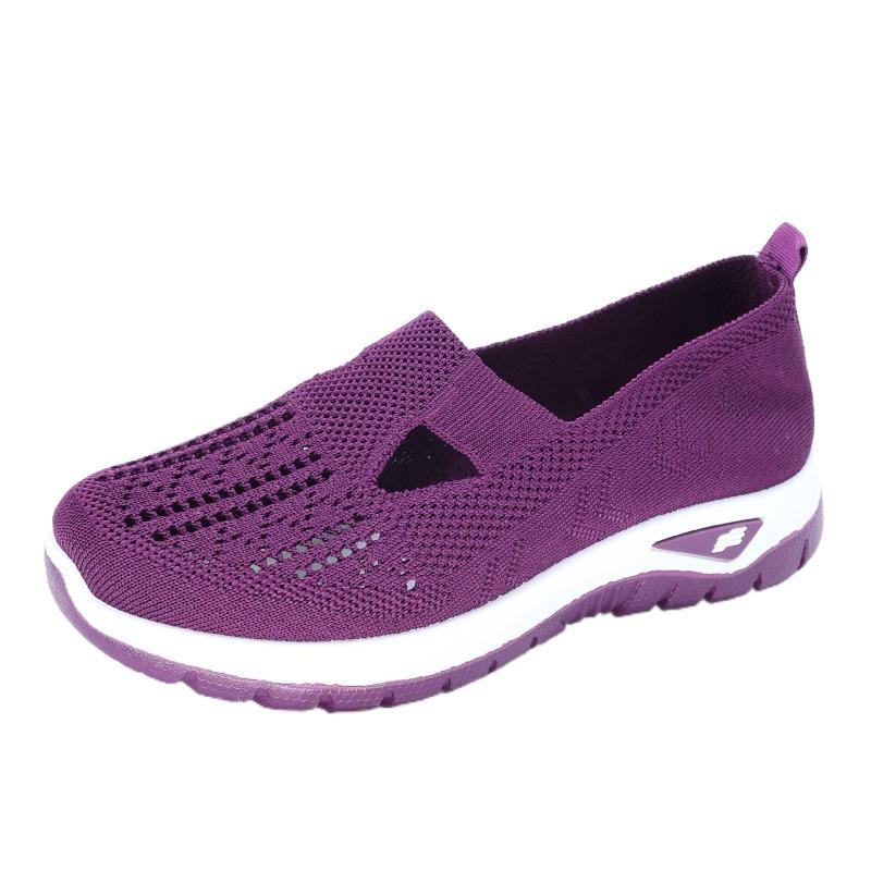 Women’s Slip-On Breathable Woven Mesh Flats, Comfortable Casual Summer Shoes