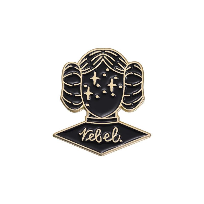 

Cartoon Character Stylish Brooch Unique Black Metal Badge For Fashion Accessories In Summer 2024