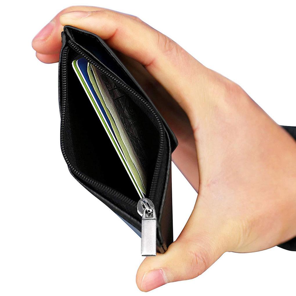 Cards Anti-theft Holder Case Multi-Compartments PU Leather Desk Purse Hasp Organizer Wallet Travel Office Business