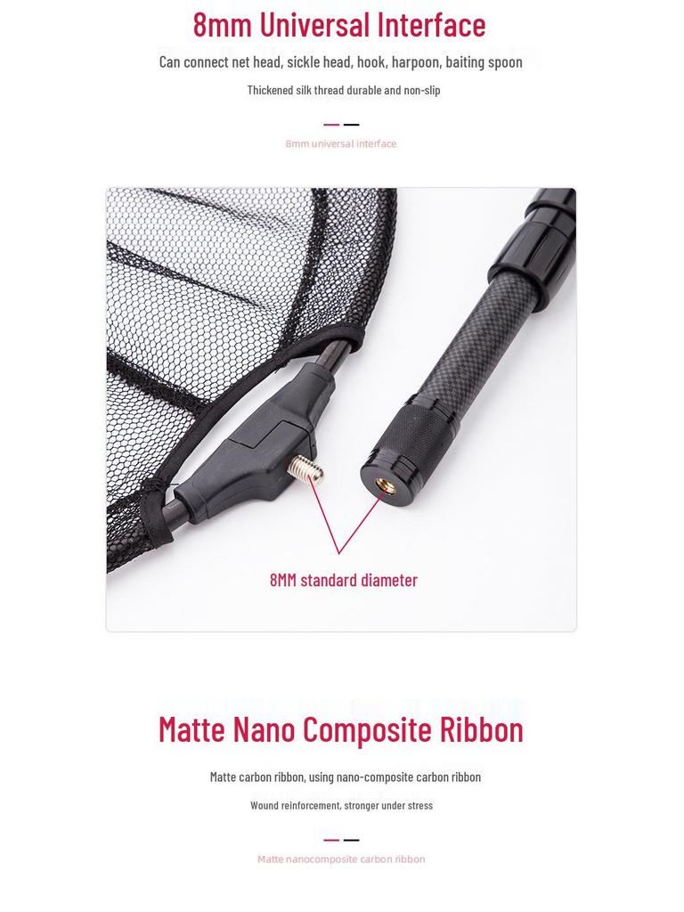 Manulife 3M Carbon Sky Canopy Portable Telescopic Fishing Net Pole