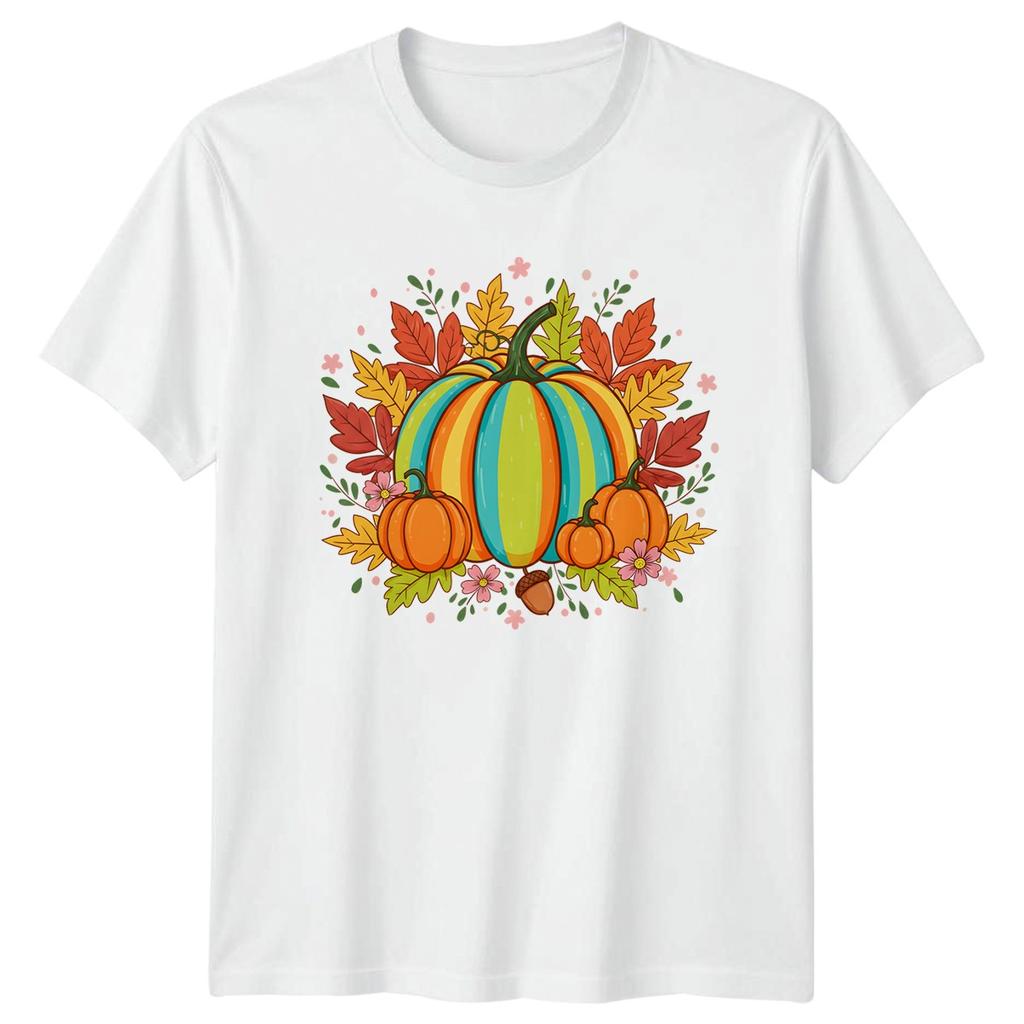 Autumn Pumpkins Fall Harvest Unisexs TShirt Unisexs Tee Graphic Seasonal Tee