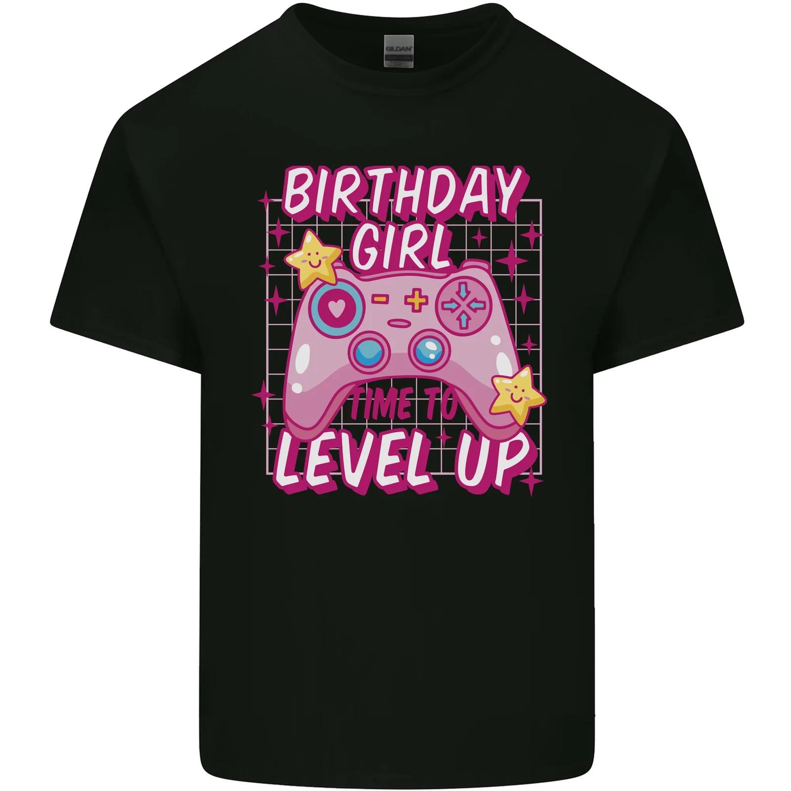 Birthday Girl Level Up Gaming Gamer 6th 7th 8th Kids T-Shirt Childrens 4XL