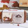 Cute Plaid Pencil Case With Large Capacity For School And Stationery Storage