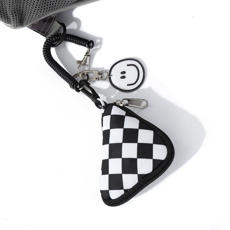 Geometric Pattern Keycase With Polyester Material For Daily Use And Street Style