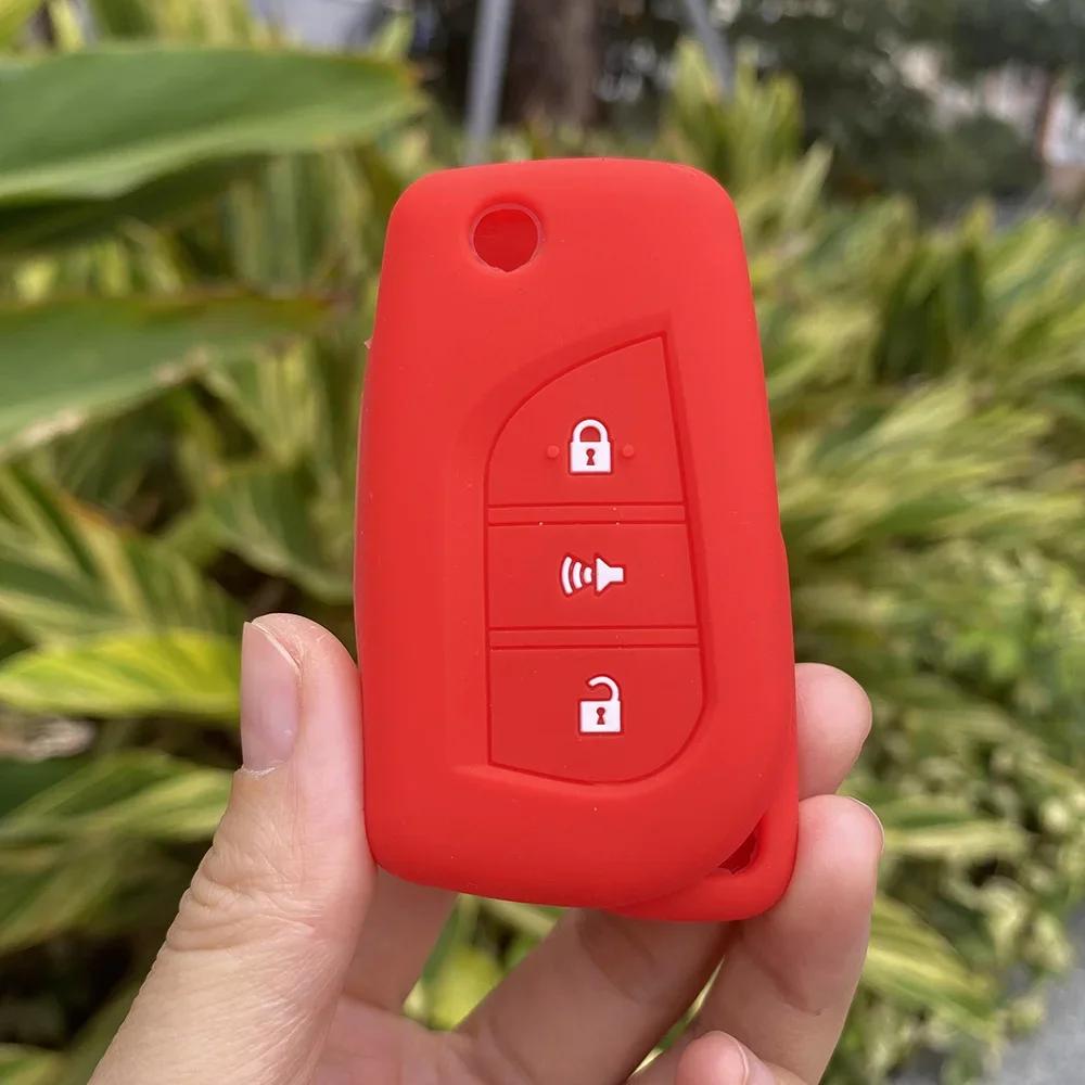 2 3 4 Button Silicone Car Key Case Cover Protect Shell Skin For Toyota Corolla Rav4 C-Hr Yaris Aygo Avensis Scion Vitz Flip Key
