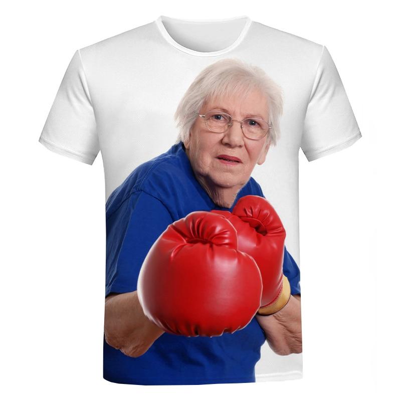 Lustige T-Shirts Senior Ladies Boxing Memes 3D-Druck Streetwear Männer Frauen Casual Fashion Übergroßes T-Shirt Kinder Tees Tops Kleidung