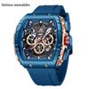 Men's Watch Barrel-shaped Fashionable Waterproof Quartz Watch Three Eyes Six Needles with Calendar Men's Watch