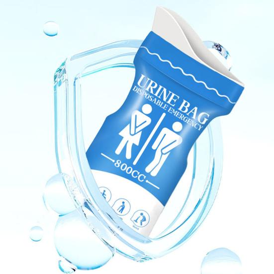 Car Emergency Urinal Bag Disposable Portable Urine Catcher for Men Women 800ml Capacity Leak-Proof Travel Urinal for Long Drives Road Trips