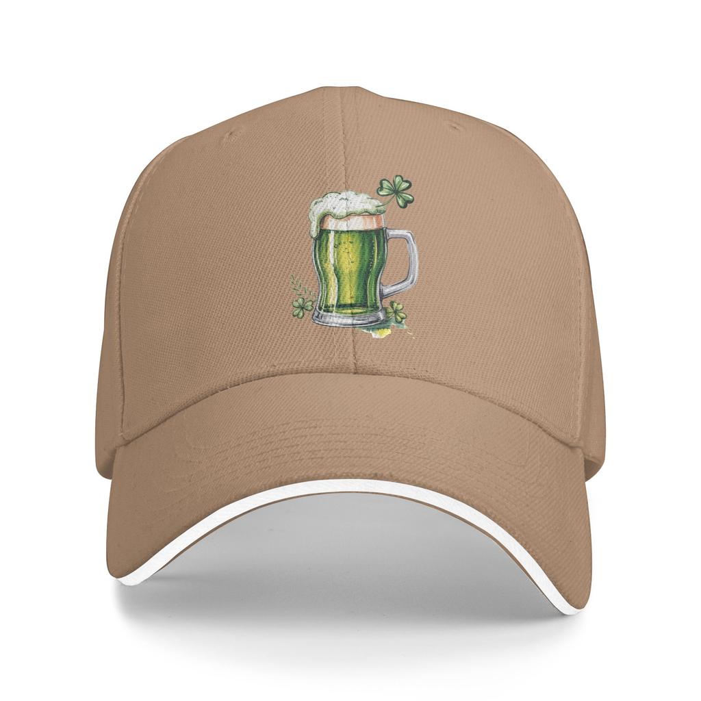 Women Unisex Saint Patricks Day Beer Mug Outdoor Hat  Trucker Cap Casual Baseball Cap Sports Sunshade