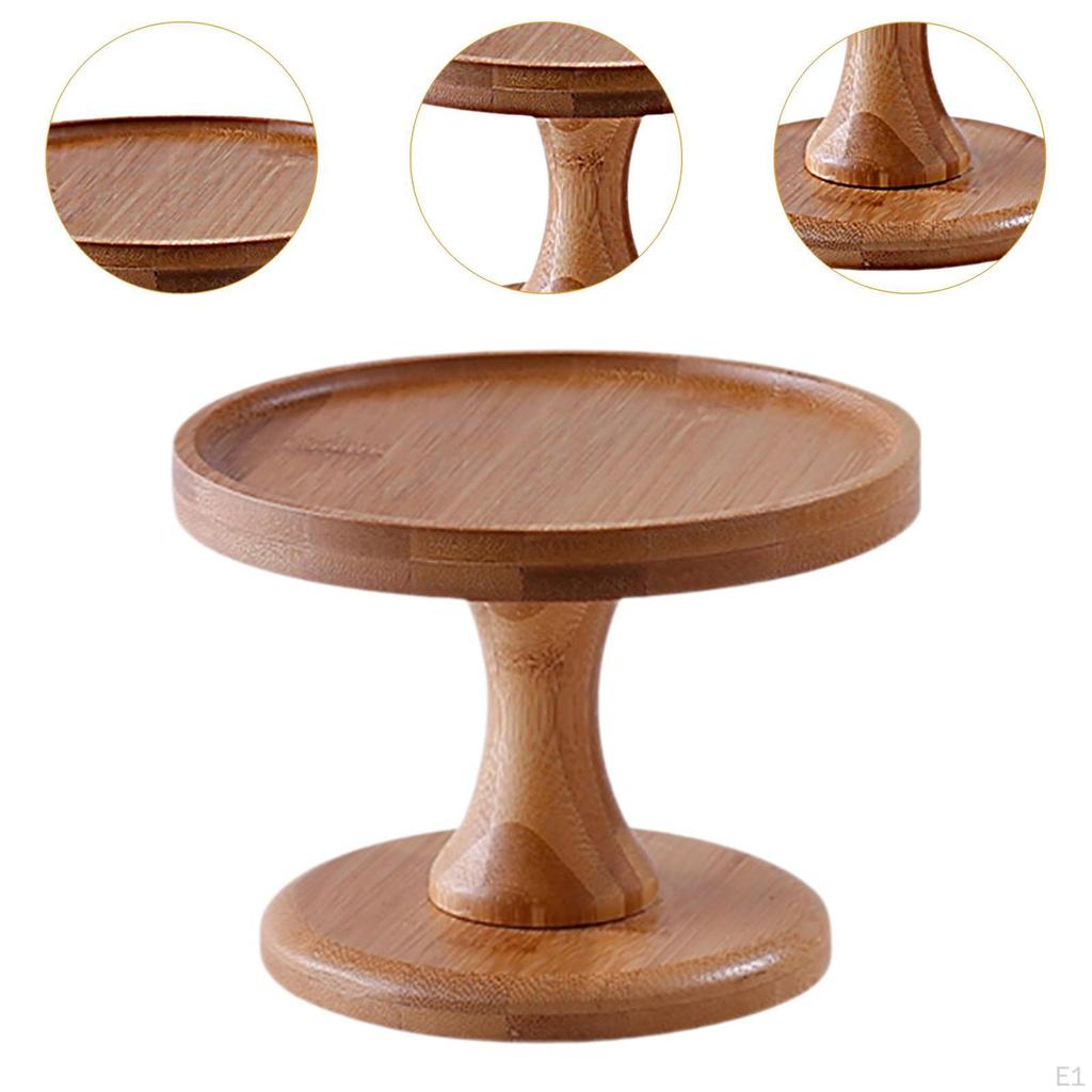 Bamboo Cake Holder, Cupcake Serving Tray for Celebrations