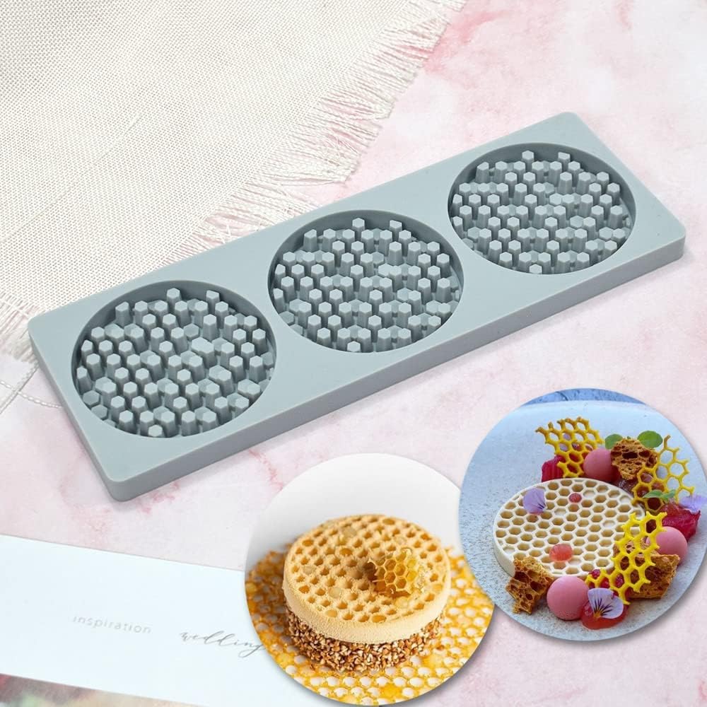 15 Cavity Silicone Honeycomb Molds for Chocolate Honeycomb Bee Silicone Fondant Mold Beehive Silicone Baking Molds Bee Candy Silicone Mold for