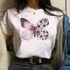 New Love Heart Dragonfly Print Women T-Shirt Fashion Casual Short Sleeves Ladies O-Collar T Shirts Streetwear Graphic Print Tops