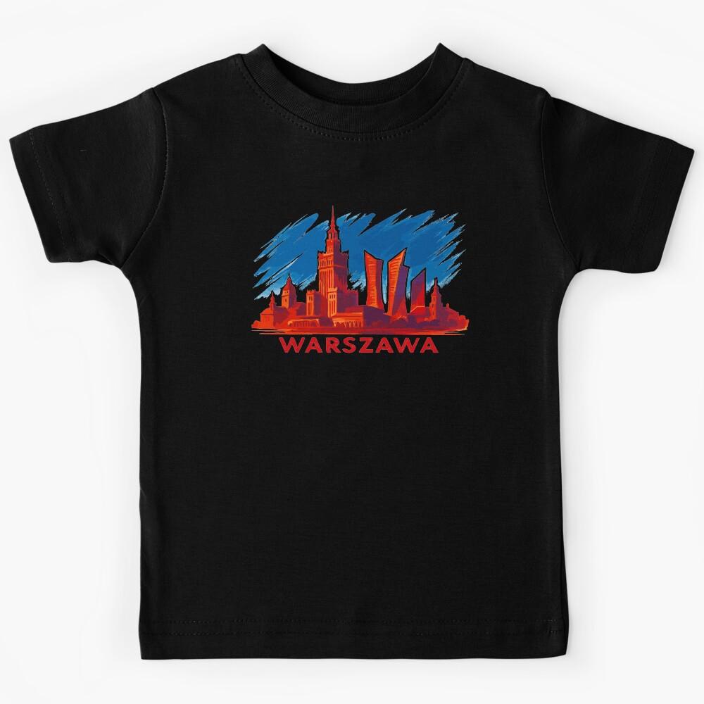 Warsaw Skyline Art – Warszawa Silhouette Kids T-Shirt 100