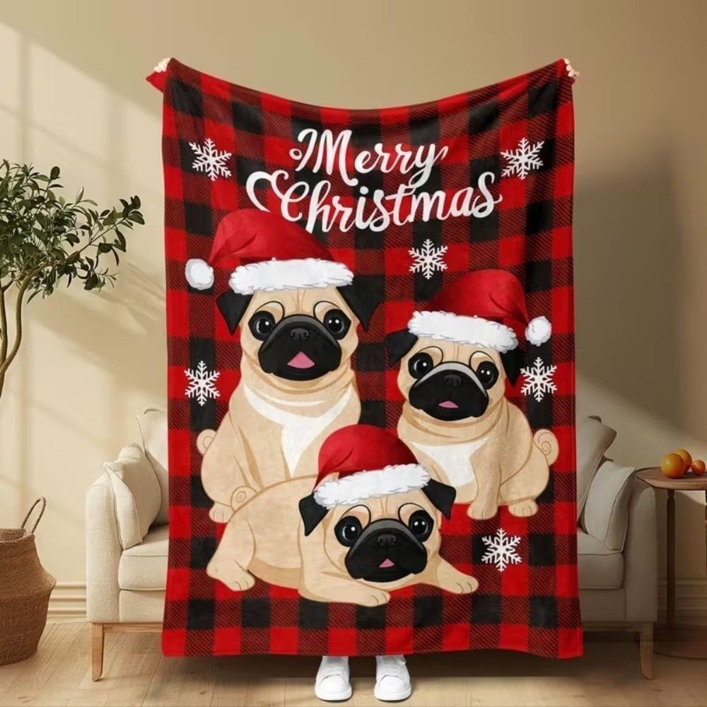 Cartoon Cute Santa Claus Christmas Blankets Snowman Reindeer Sofa Nap Blanket Tree Gifts Soft Throw Blanket Living Room
