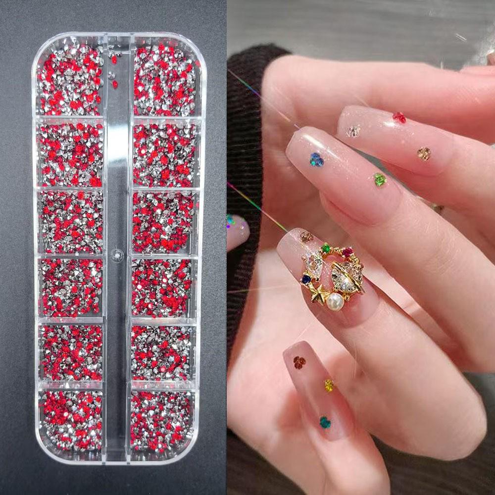 New Year Hot-Selling Nail Art Accessories: Red Irregular Rhinestones for a Super Shiny Look