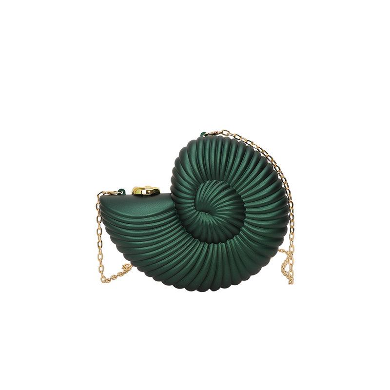 

Personalized conch shape dinner bag summer new fashion chain oblique span women s bag mouth red envelope cosmetic women s bag зелений