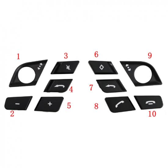 1x Matte Black Car Steering Wheel Switch Button Fix For Porsche Panamera 2017-20